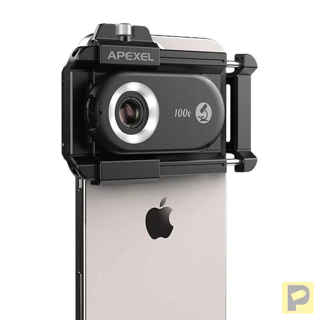 3x CPL lens / microscope for smartphone Apexel APL-MS3IN1, 200x / 150x / 100x