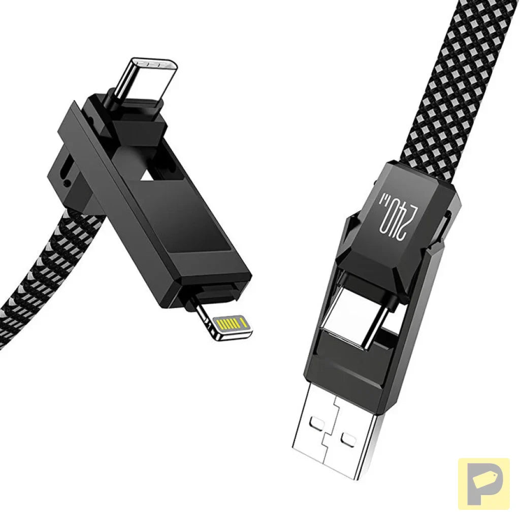 Blitzwolf BW-HDC7 4-in-1 USB+C+Lightning cable 240W 1.2m (black)