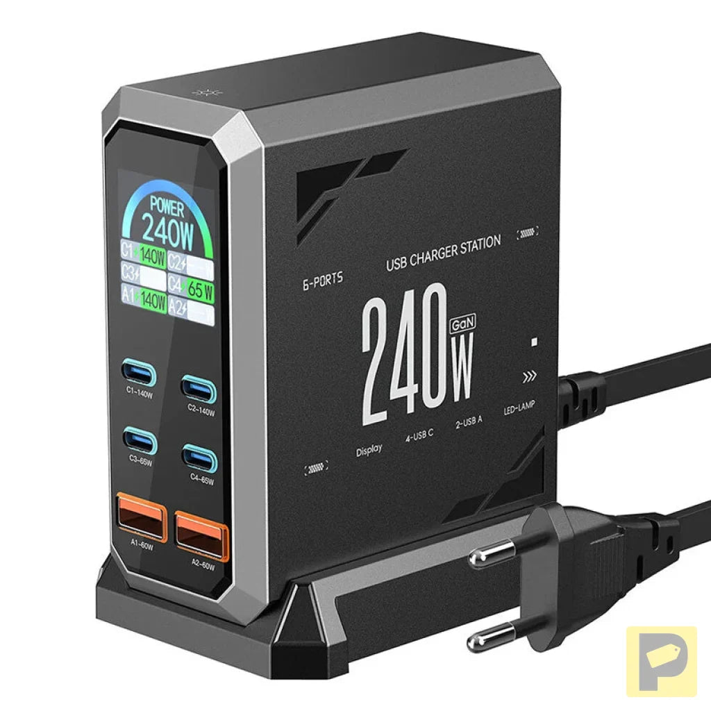 Blitzwolf BW-S31 2xUSB-A, 4xUSB-C, PD, 240W network charger.