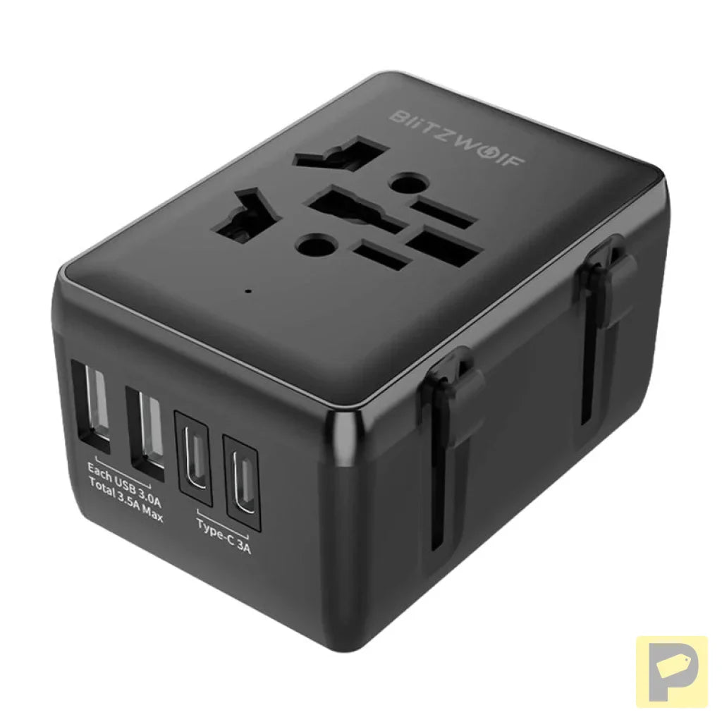 Blitzwolf BW-TA1 4-in-1 Travel Adapter 2xUSB + C + PD 20W