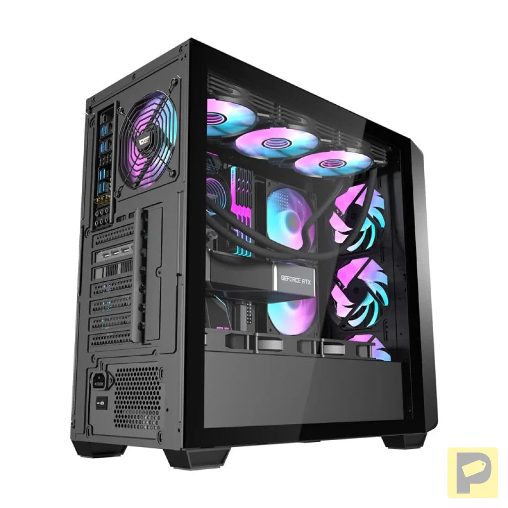 Darkflash DS900WD computer case (black) + 4 fans