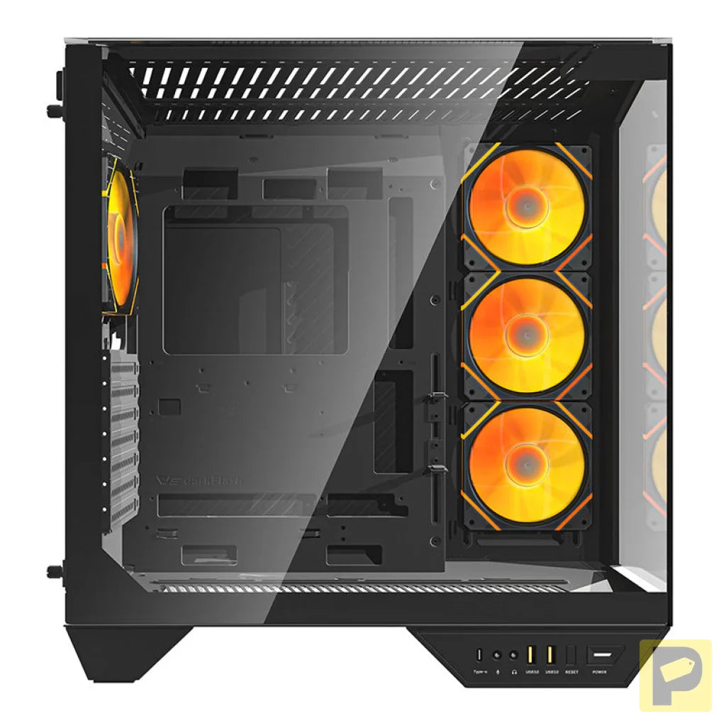 Darkflash DY470 computer case (black) + 4 fans + GPU bracket