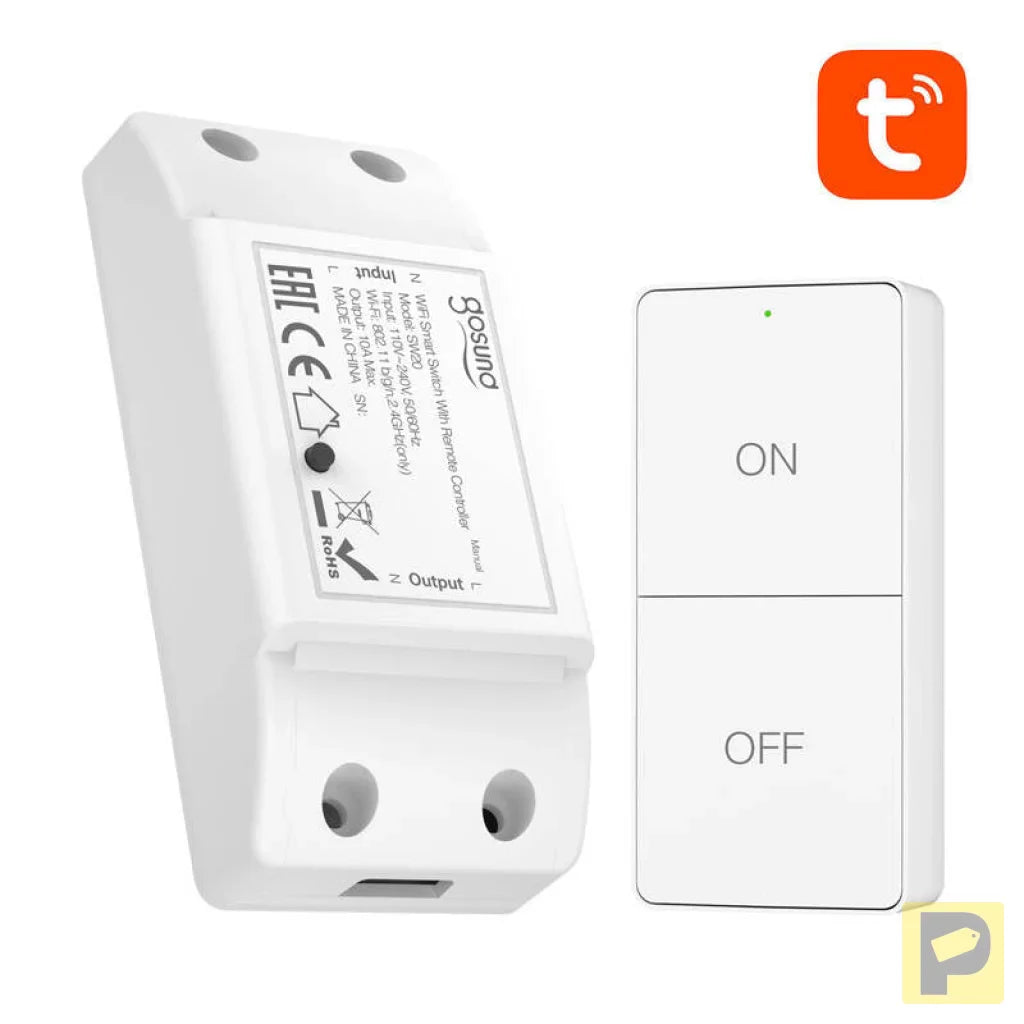 Gosund SW20 10A WiFi Smart Switch + Remote Control, Tuya