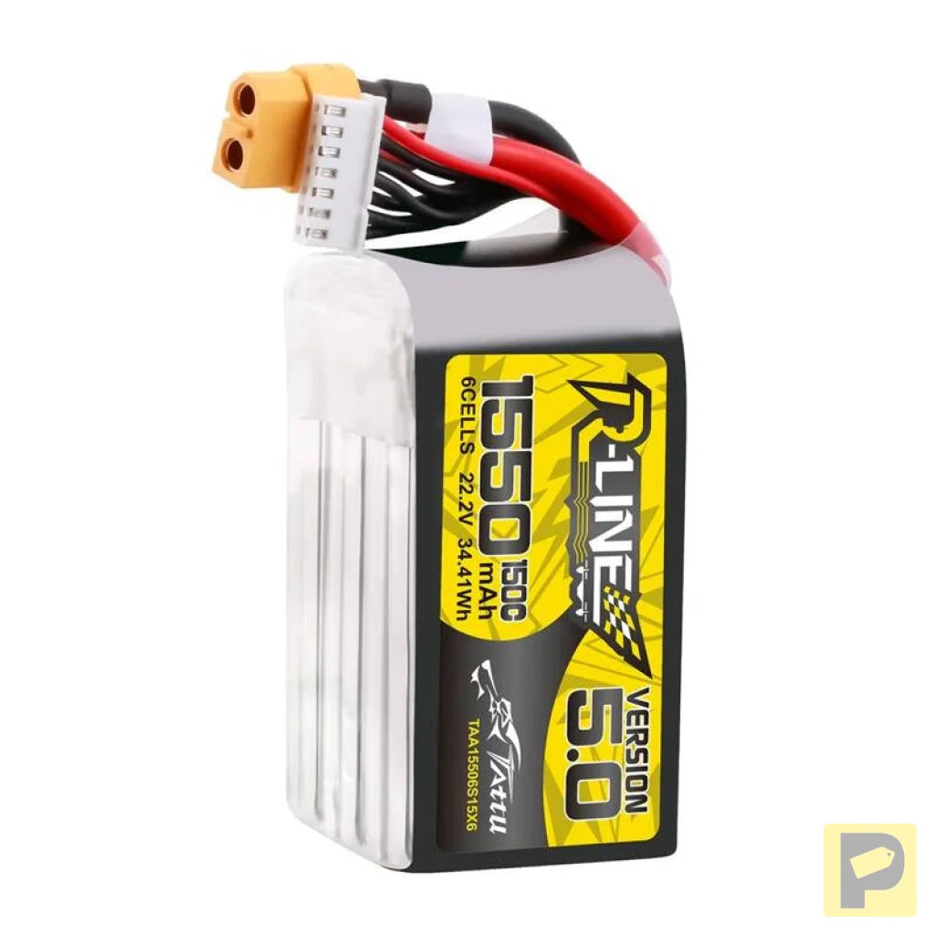 Lipo Tattu R-Line Version 5.0 1550mAh 22.2V 150C 6S battery with XT60 connector