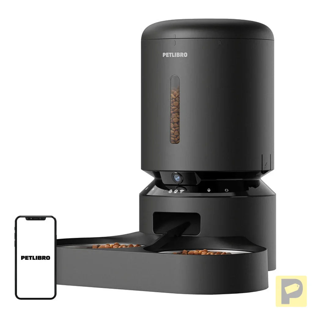 Petlibro Granary camera food dispenser with double bowl, 5L (black)