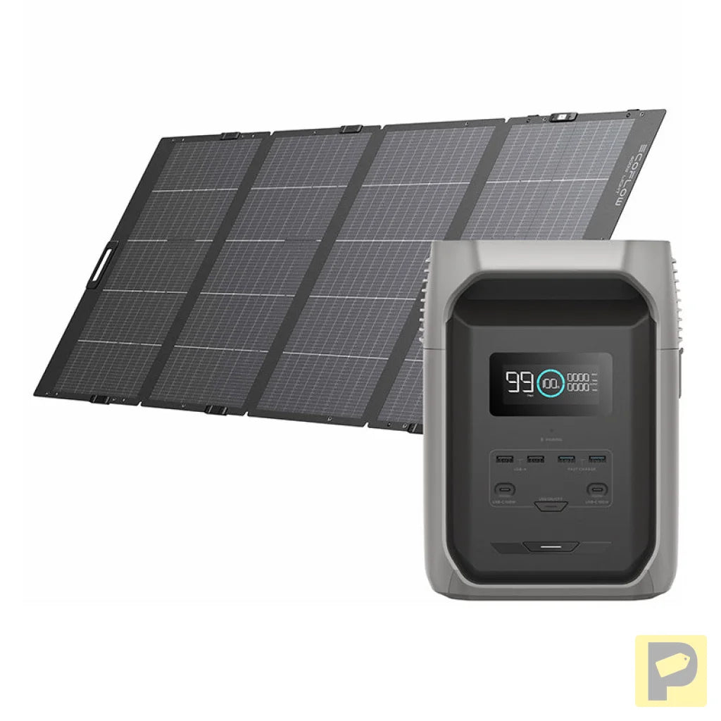 Set: EcoFlow Delta 3 1500 power station + 400W photovoltaic panel.