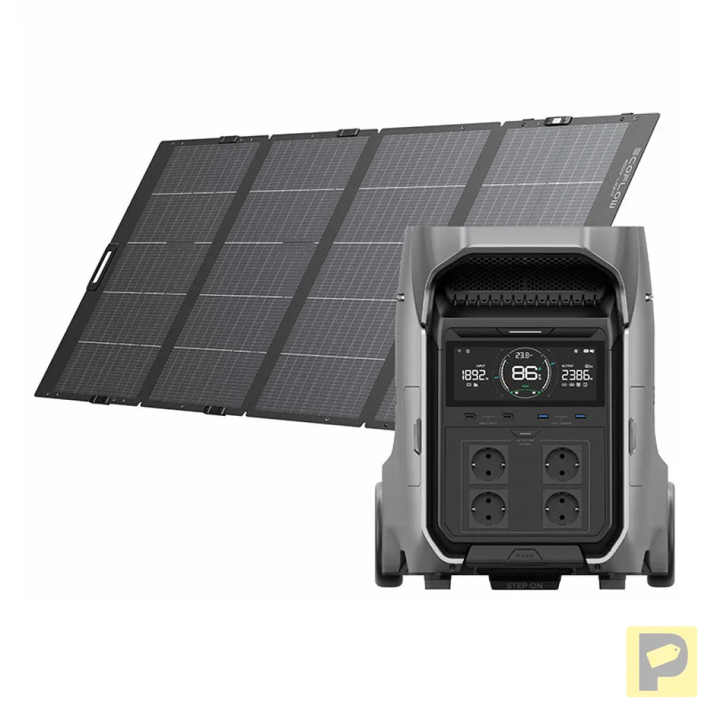Set: EcoFlow Delta Pro 3 power station + 400W photovoltaic panel.
