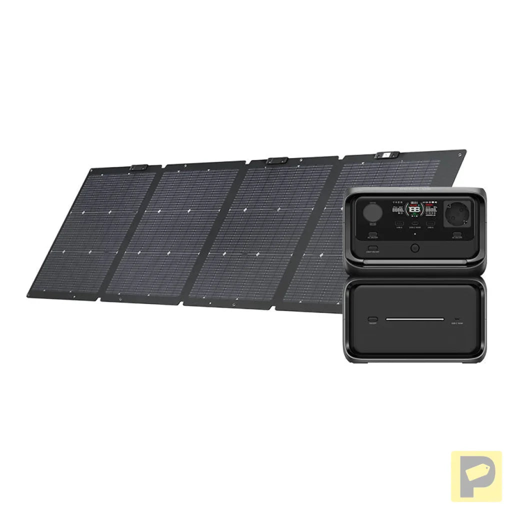 Set: EcoFlow River 3 Max Plus power station 220W photovoltaic panel.