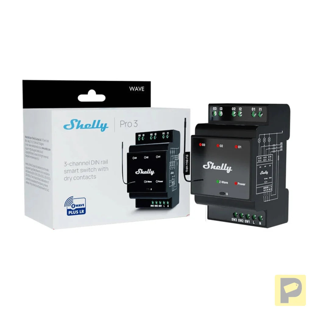Shelly Qubino Wave Pro 3 Z-Wave 3 channel DIN rail relay