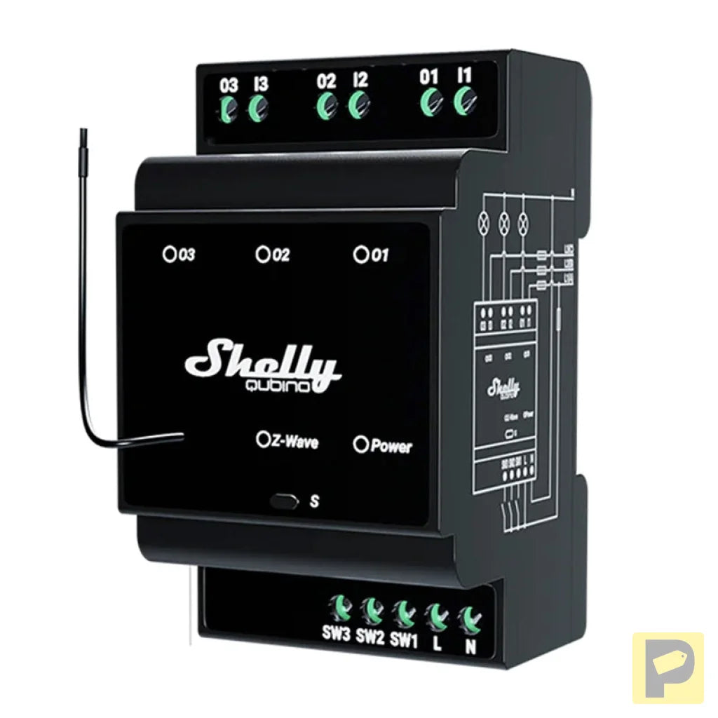 Shelly Qubino Wave Pro 3 Z-Wave 3 channel DIN rail relay