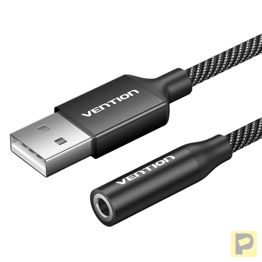 Single-port USB external sound card Vention Gome 0.25m (black)