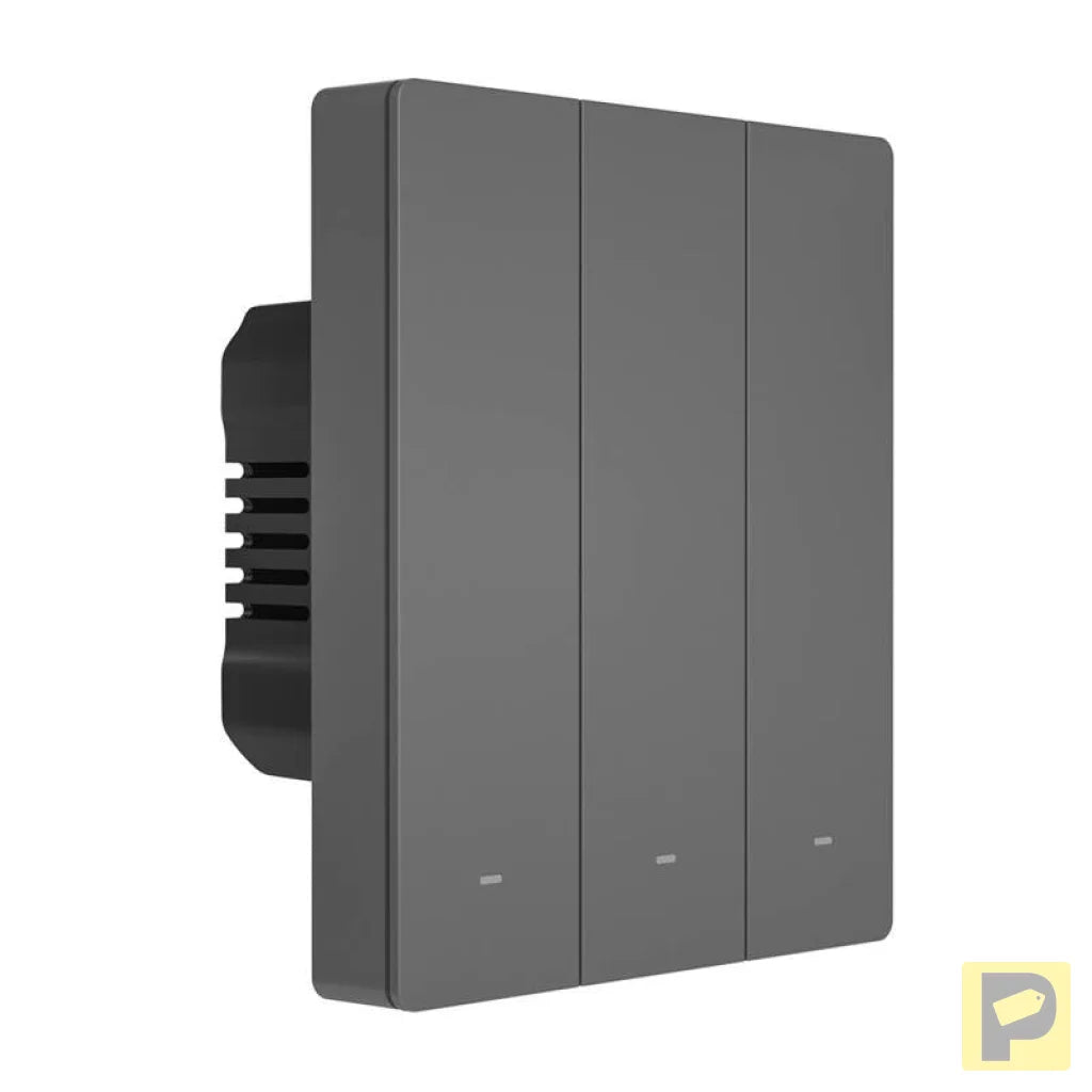 Smart WiFi wall switch SONOFF M5-3C-80 (3-channel, for frame, graphite)