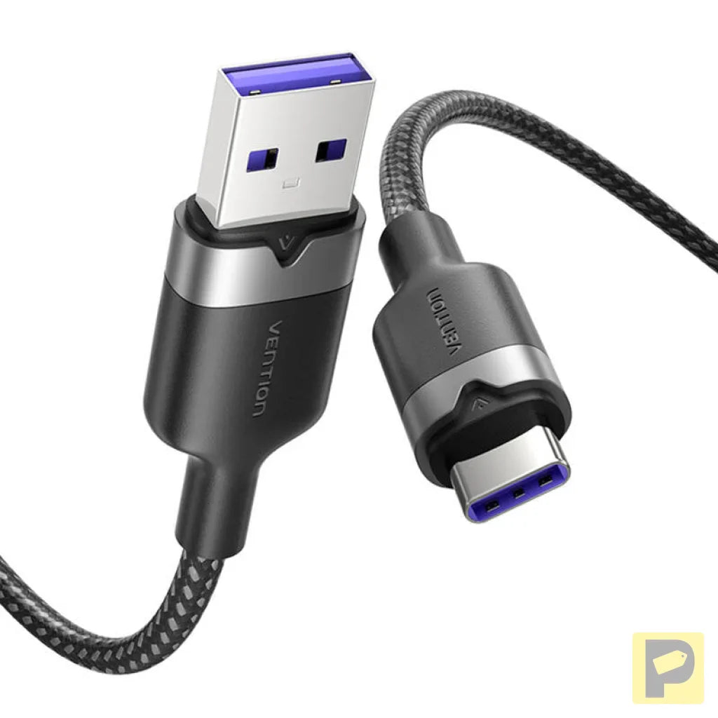 USB 2.0 A to USB-C 6A Vention CTOBF 1M cable (black)