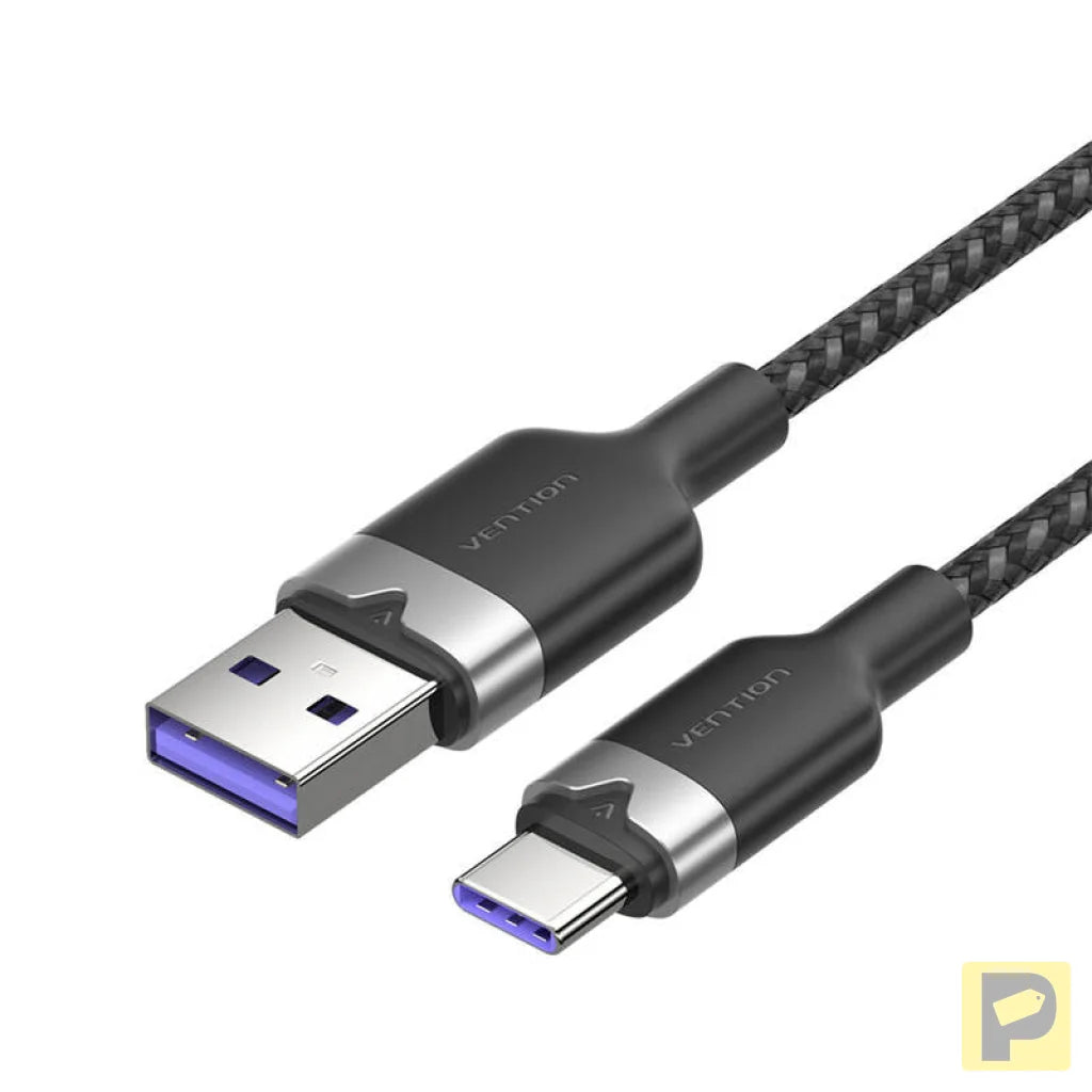 USB 2.0 A to USB-C 6A Vention CTOBF 1M cable (black)