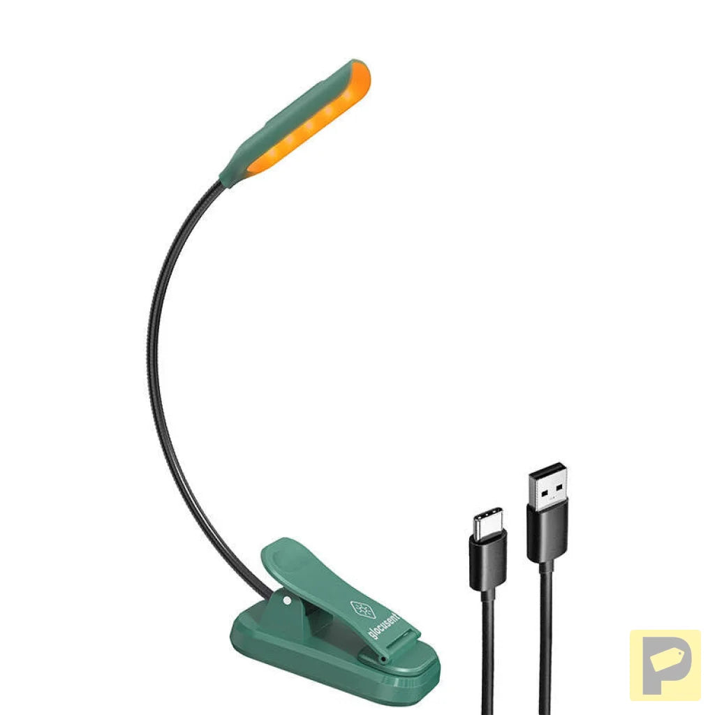 Wireless lamp Glocusent mini GLCSNTBL102G clip-on book light, USB-C Green