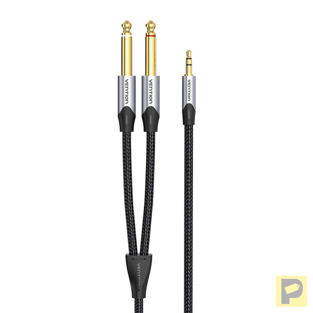 Audio cable mini jack 3.5mm to 2x jack 6.35mm male Vention BARHK 8m