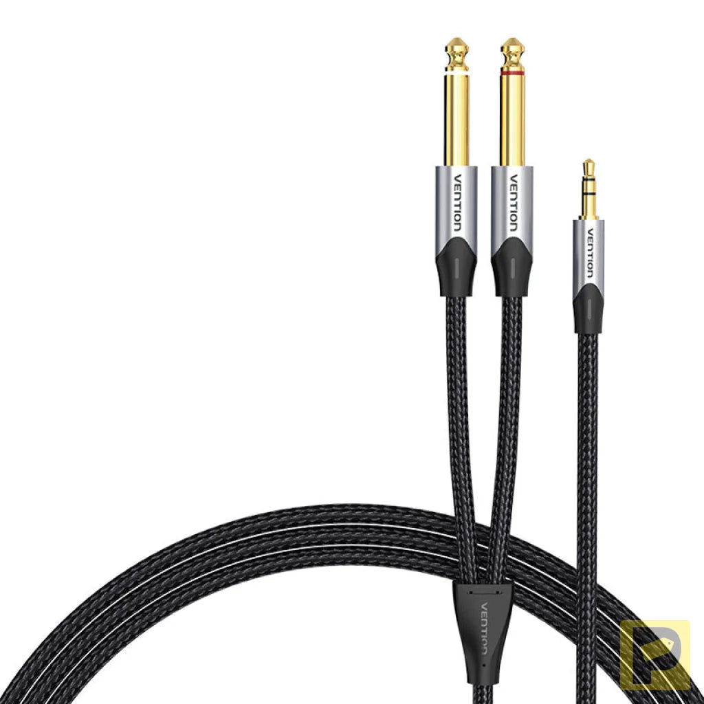 Audio cable mini jack 3.5mm to 2x jack 6.35mm male Vention BARHK 8m