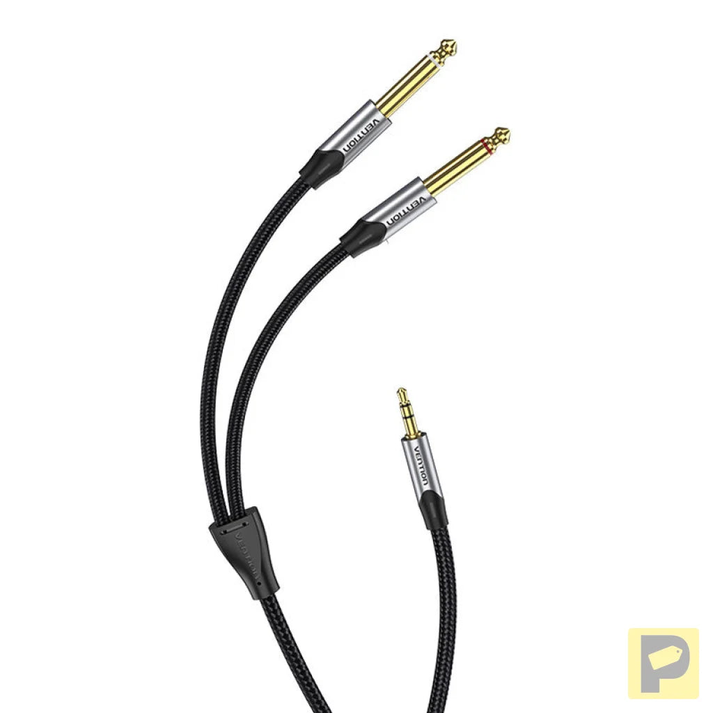 Audio cable mini jack 3.5mm to 2x jack 6.35mm male Vention BARHL 10m