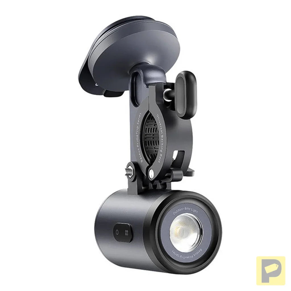 Baseus PrimeTrip 2-in-1 bike mount, phone holder + flashlight (black)
