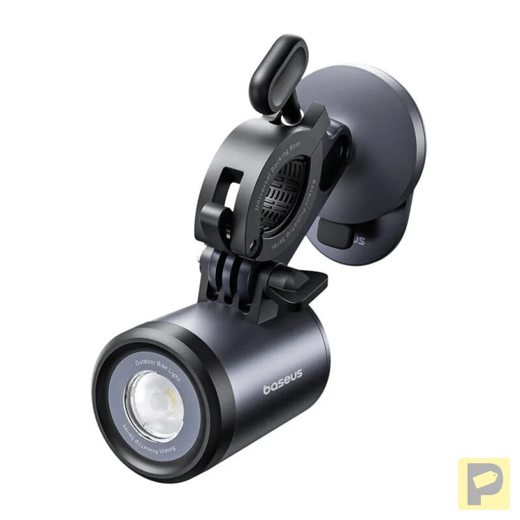 Baseus PrimeTrip 2-in-1 bike mount, phone holder + flashlight (black)