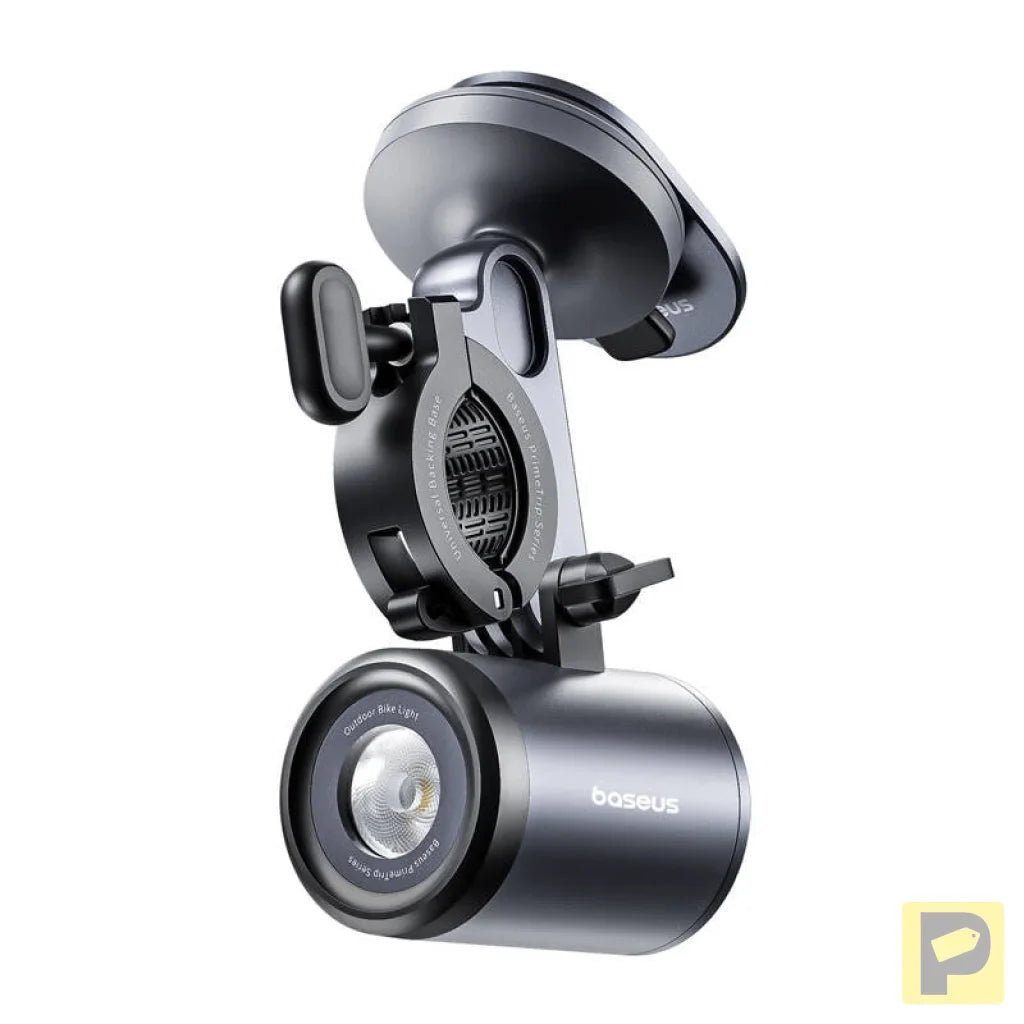 Baseus PrimeTrip 2-in-1 bike mount, phone holder + flashlight (black)