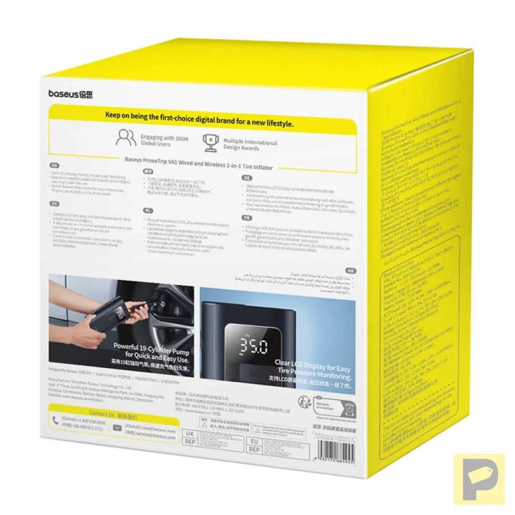 Baseus PrimeTrip VA1 2-in-1 pump with flashlight black