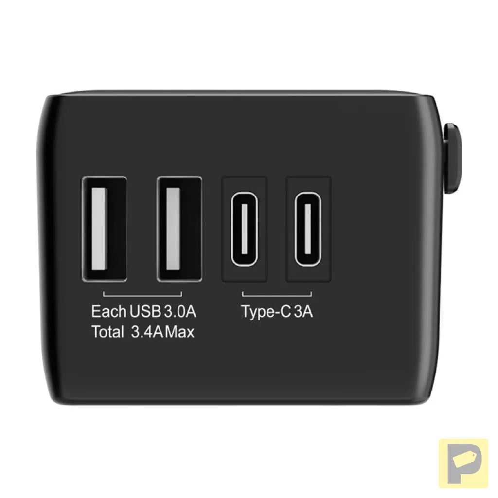 Blitzwolf BW-TA1 4-in-1 Travel Adapter 2xUSB + C + PD 20W