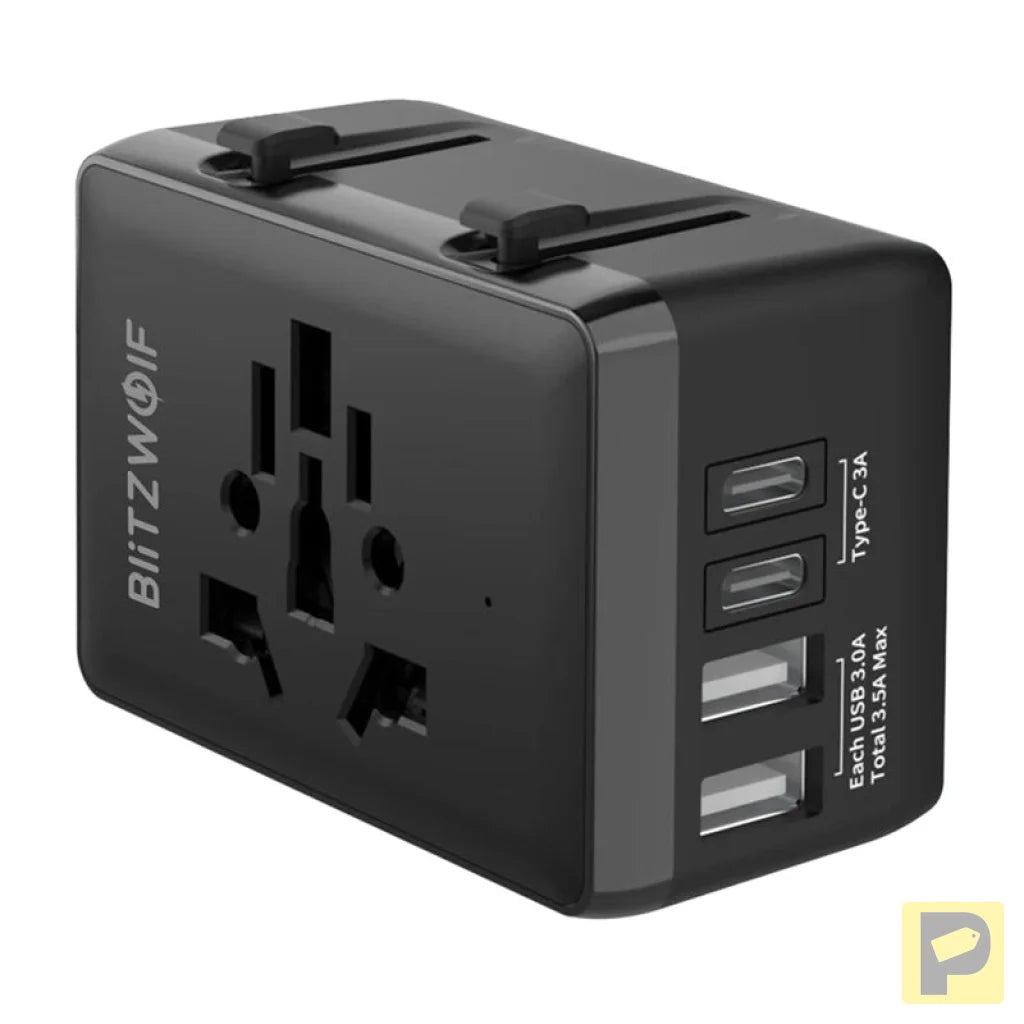 Blitzwolf BW-TA1 4-in-1 Travel Adapter 2xUSB + C + PD 20W