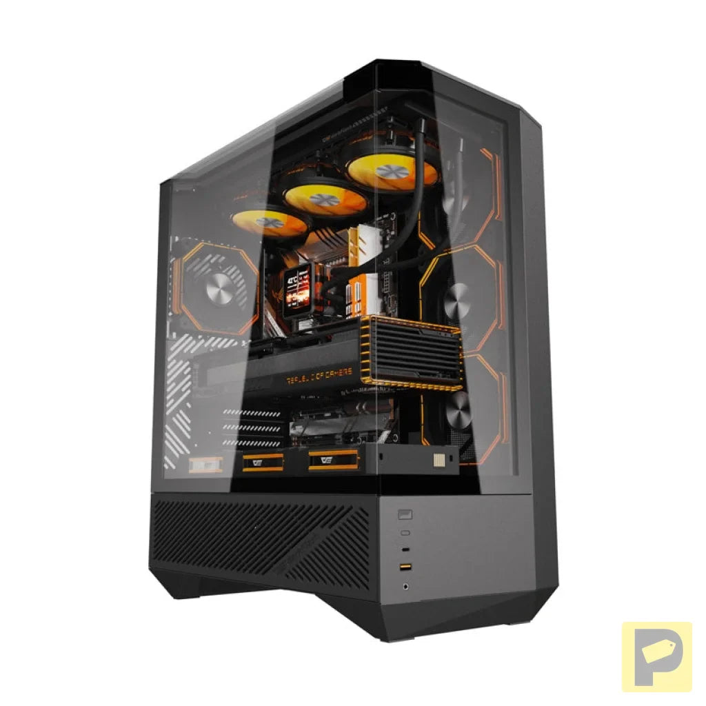 Darkflash DY460 computer case (Black) + 4 ARGB fans