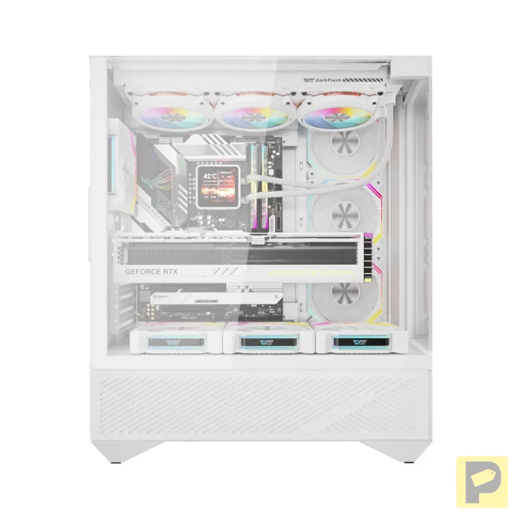 Darkflash DY460 computer case (White) + 4 ARGB fans
