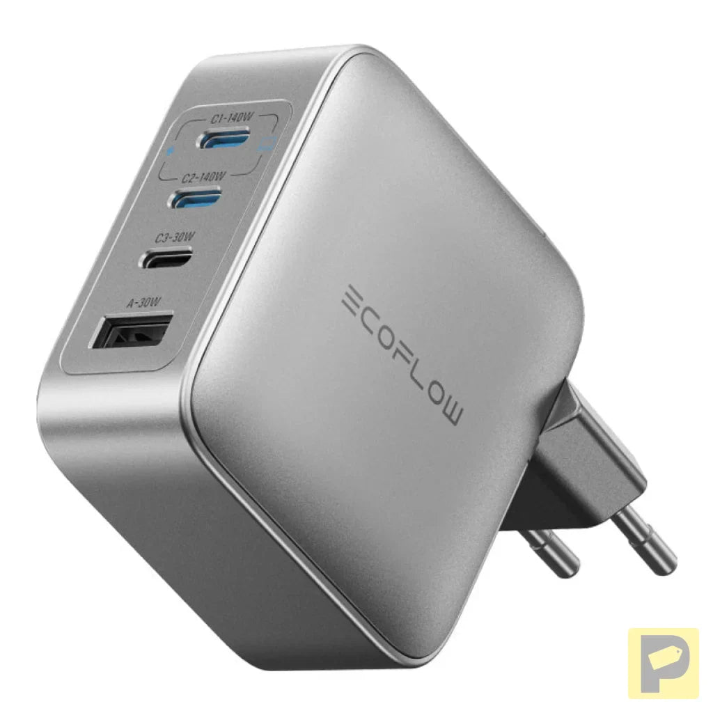 EcoFlow RAPID Pro 140W mains charger, 3xUSB-C, 1xUSB-A, GaN