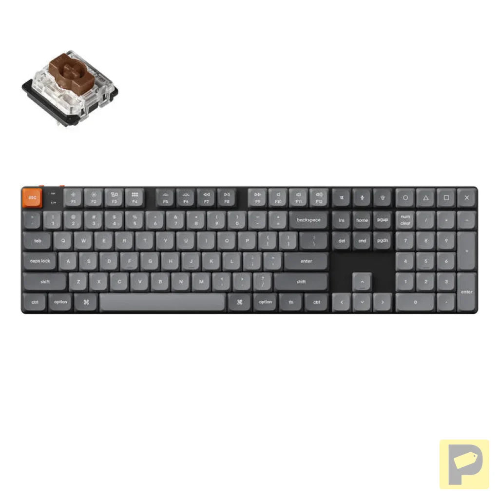 Keychron K5 Max LED Wireless Mechanical Keyboard, Low Profile, Brown Switch (Black) [K5M-A3].
