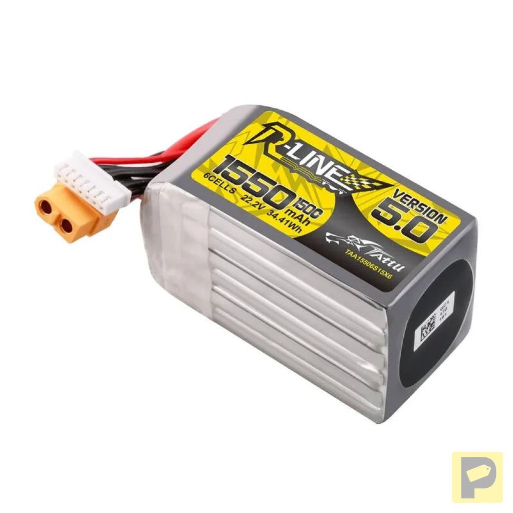 Lipo Tattu R-Line Version 5.0 1550mAh 22.2V 150C 6S battery with XT60 connector