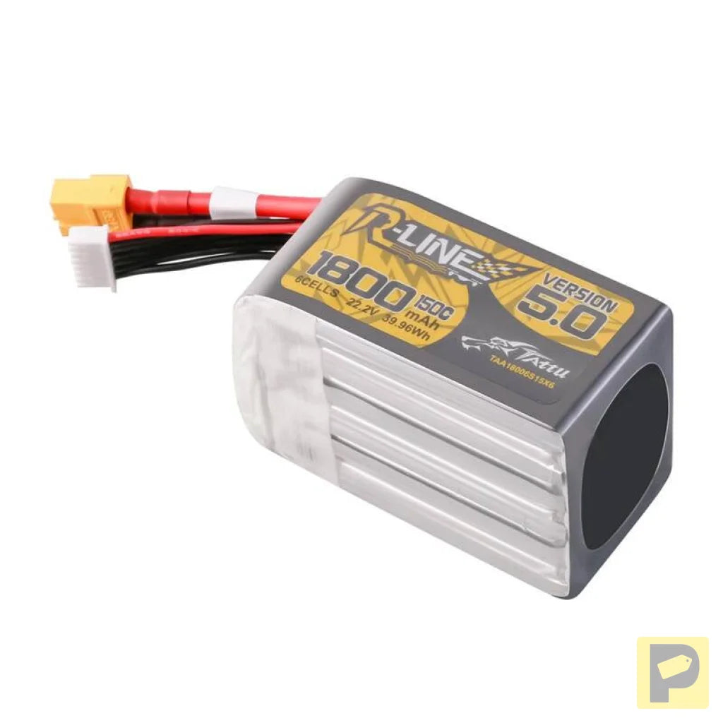 Lipo Tattu R-Line Version 5.0 1800mAh 22.2V 150C 6S battery with XT60 connector