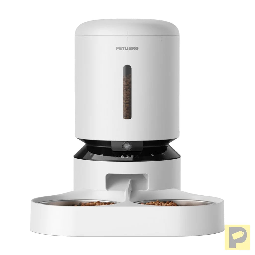 Petlibro Granary camera feed dispenser with double bowl, 5L (white)