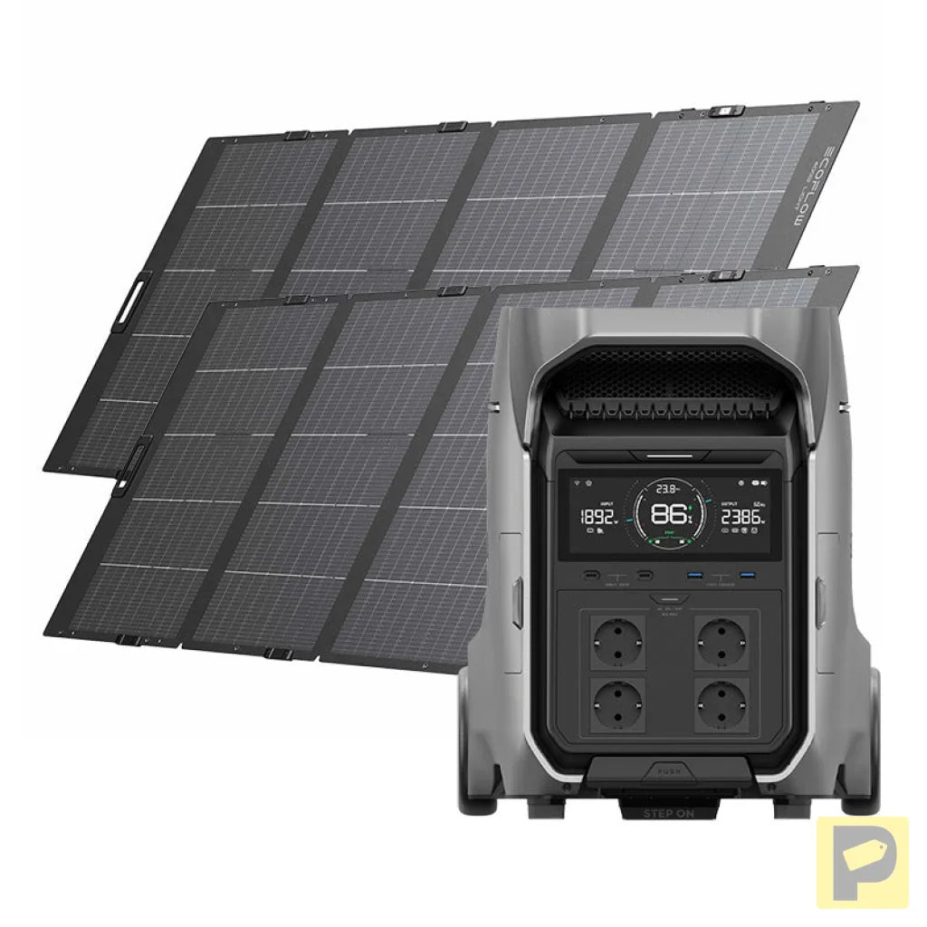 Set: EcoFlow Delta Pro 3 power station + 2x 400W photovoltaic panel.