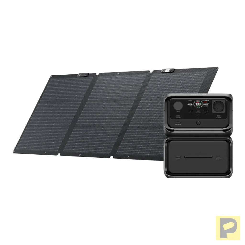 Set: EcoFlow River 3 Max Plus power station 160W photovoltaic panel.