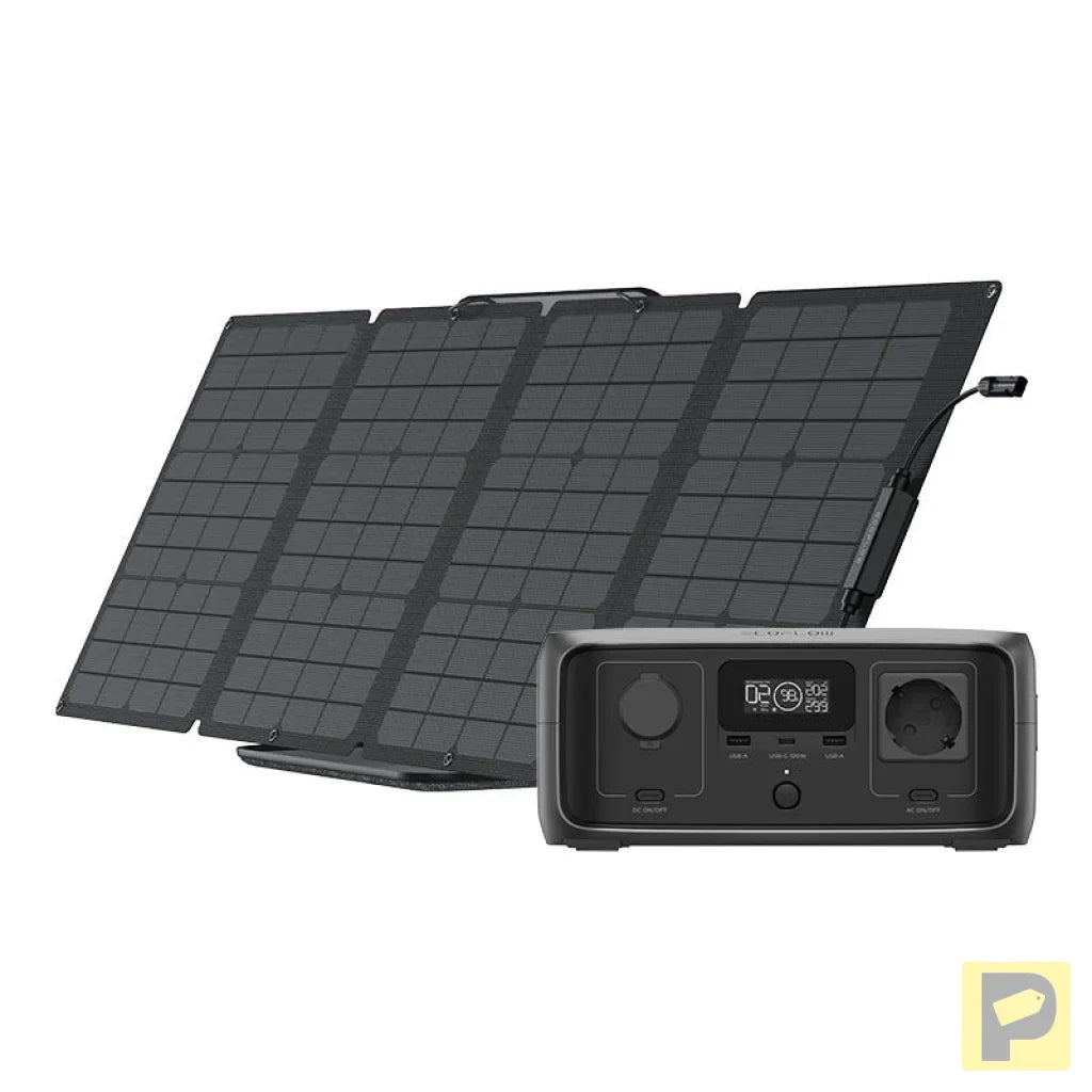 Set: EcoFlow River 3 UPS power station + 110W photovoltaic panel.