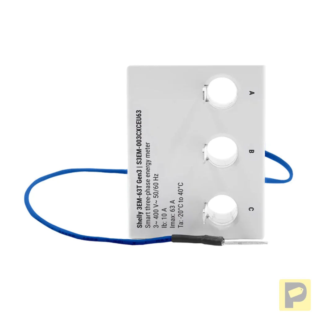 Shelly 3EM-63T Gen3 1/3-channel WiFi energy meter (flat terminal)