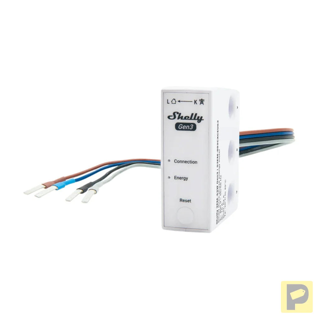 Shelly 3EM-63W Gen3 1/3-channel WiFi energy meter (wired model)