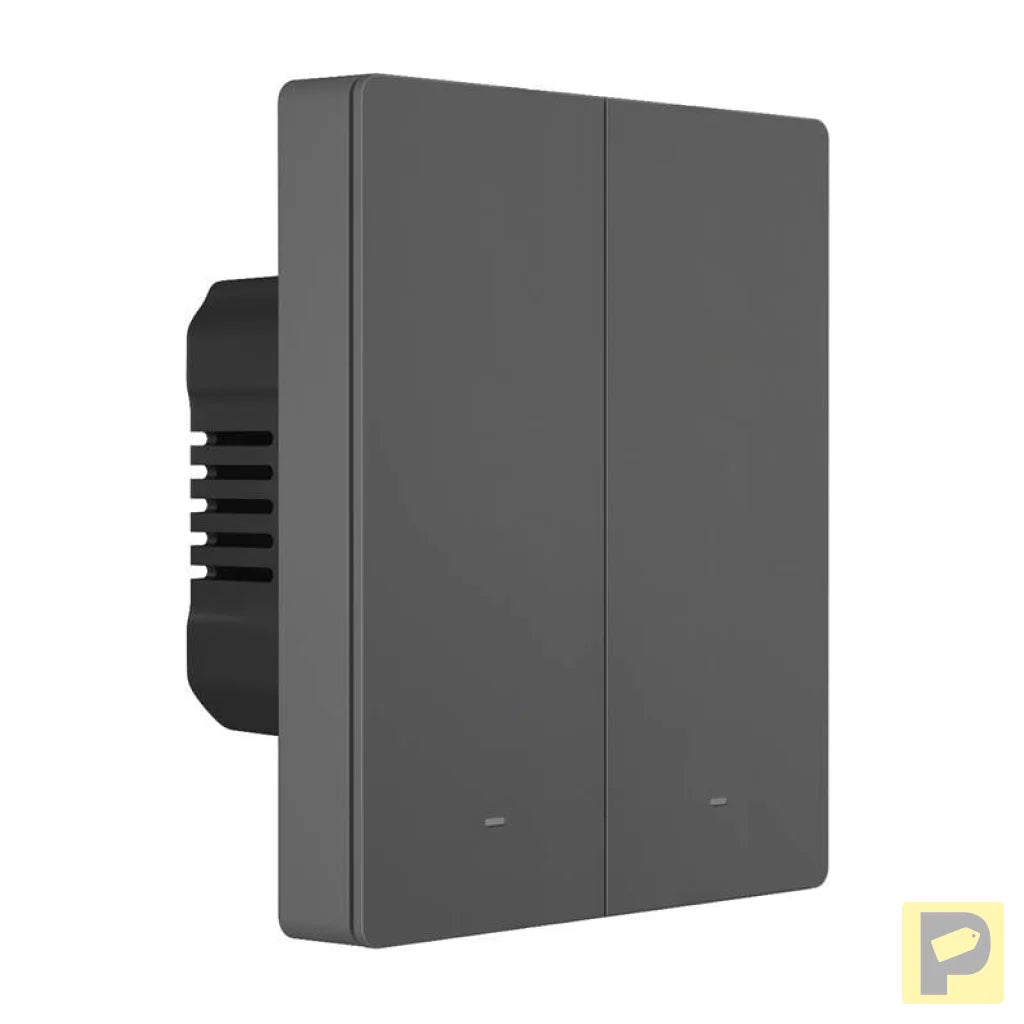 Smart WiFi wall switch SONOFF M5-2C-80 (2-channel, for frame, graphite)