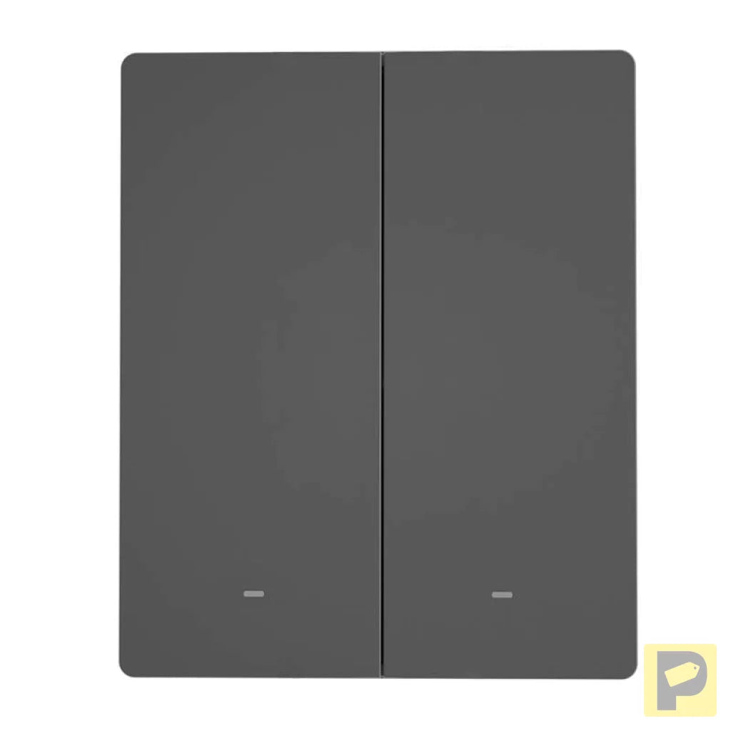 Smart WiFi wall switch SONOFF M5-2C-80 (2-channel, for frame, graphite)