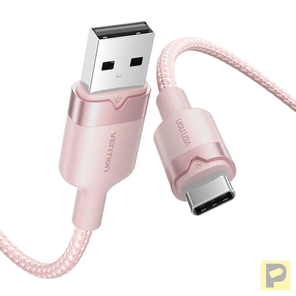 USB 2.0 A to USB-C 3A cable Vention CTNPH 2M (pink)