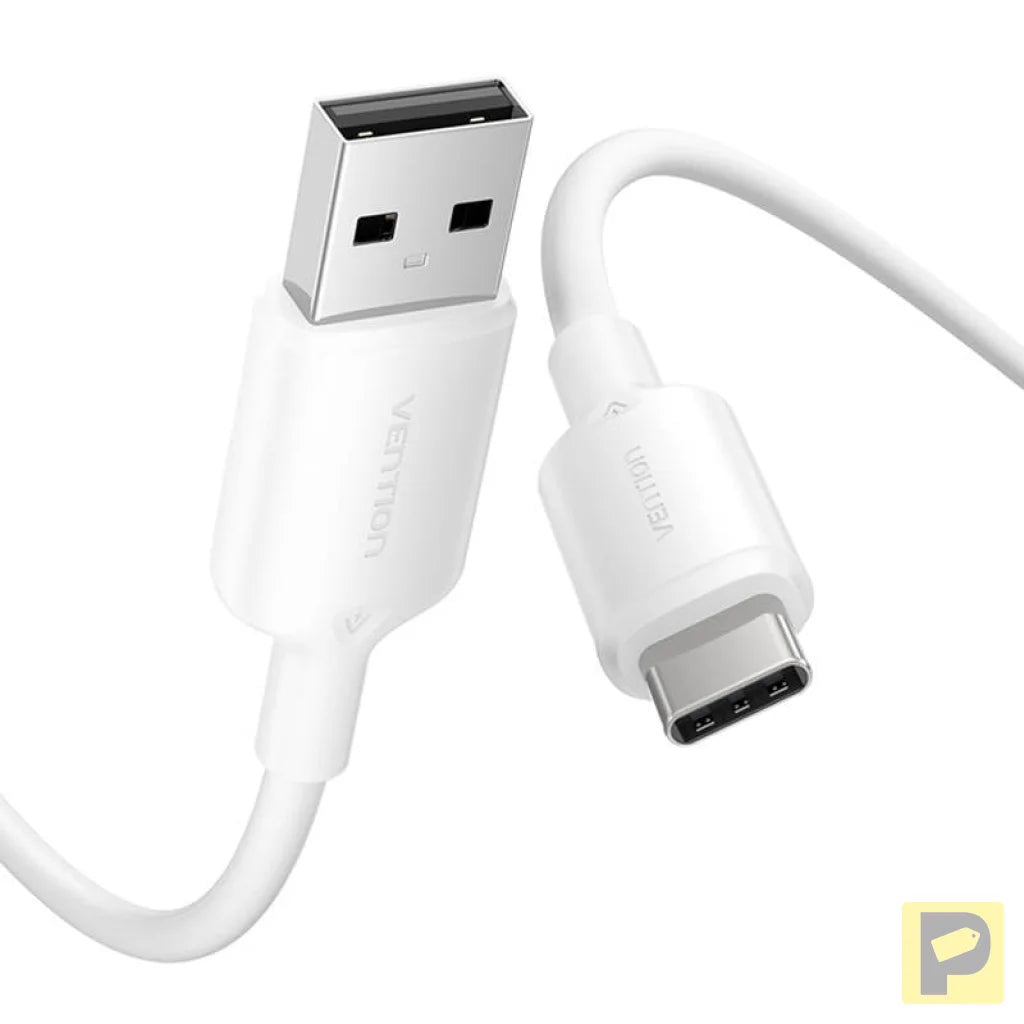 USB 2.0 A to USB-C 3A cable Vention CTQWH 2M (white)