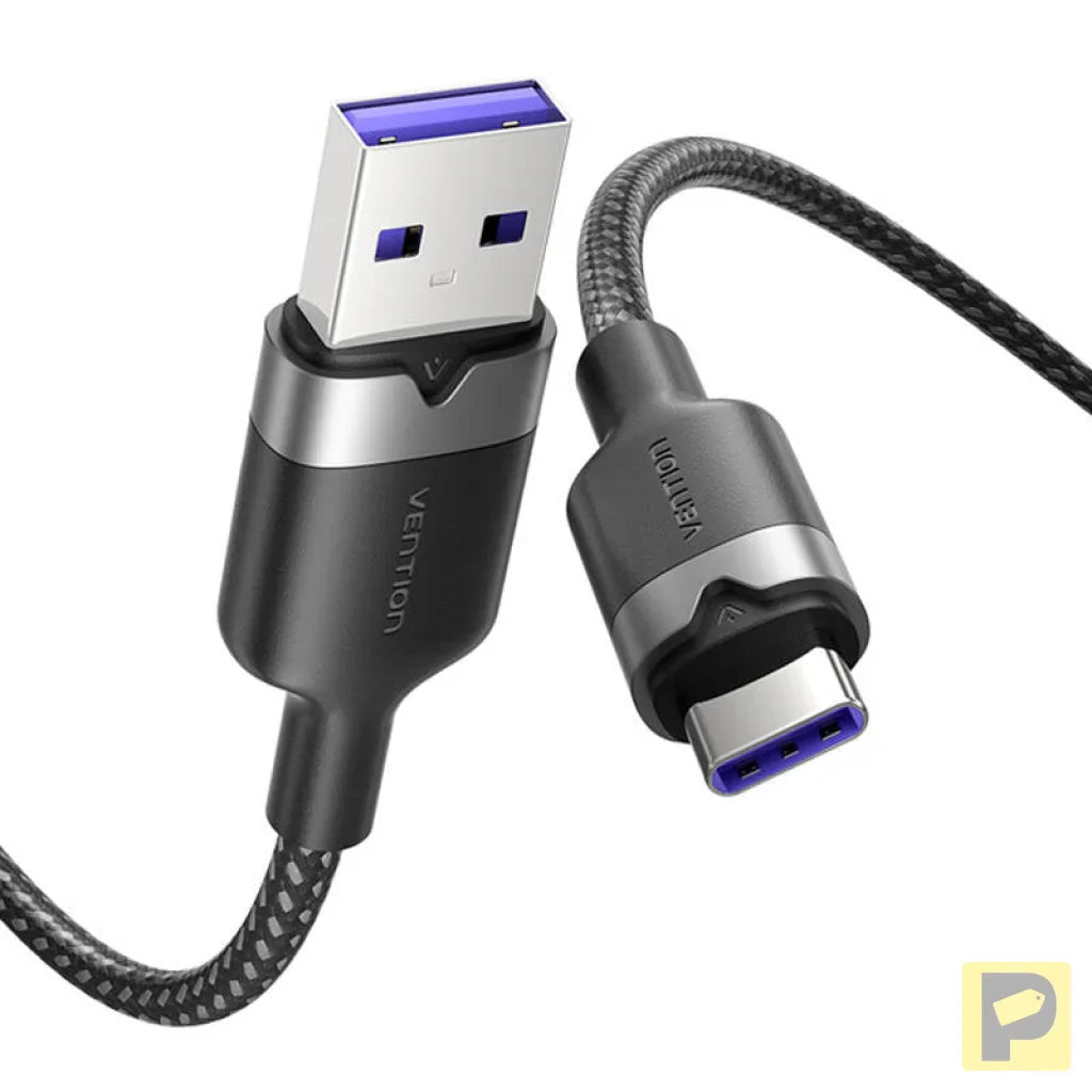 USB 2.0 A to USB-C 6A Vention CTOBH 2M cable (black)