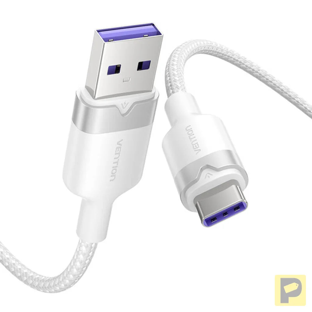 USB 2.0 A to USB-C 6A Vention CTOWF 1M cable (white)