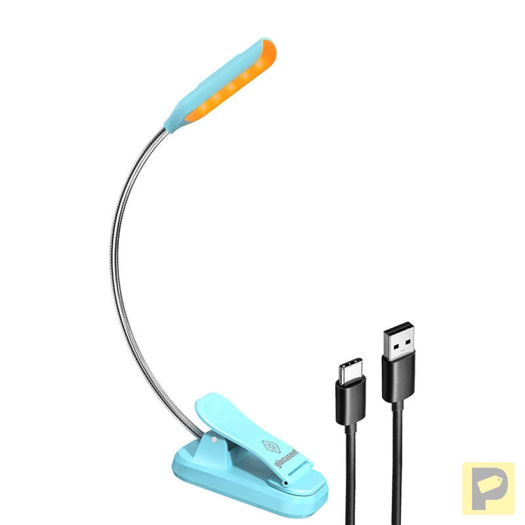 Wireless lamp Glocusent mini GLCSNTBL103B clip-on book light, USB-C Blue